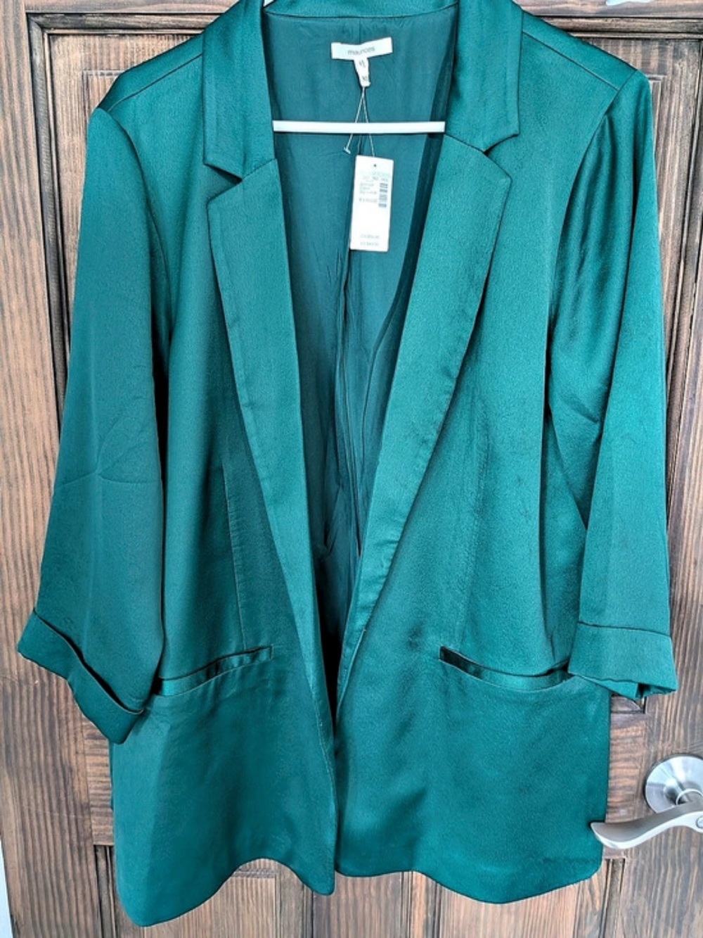 Maurices Versa Satin Blazer Green Size XL NWT